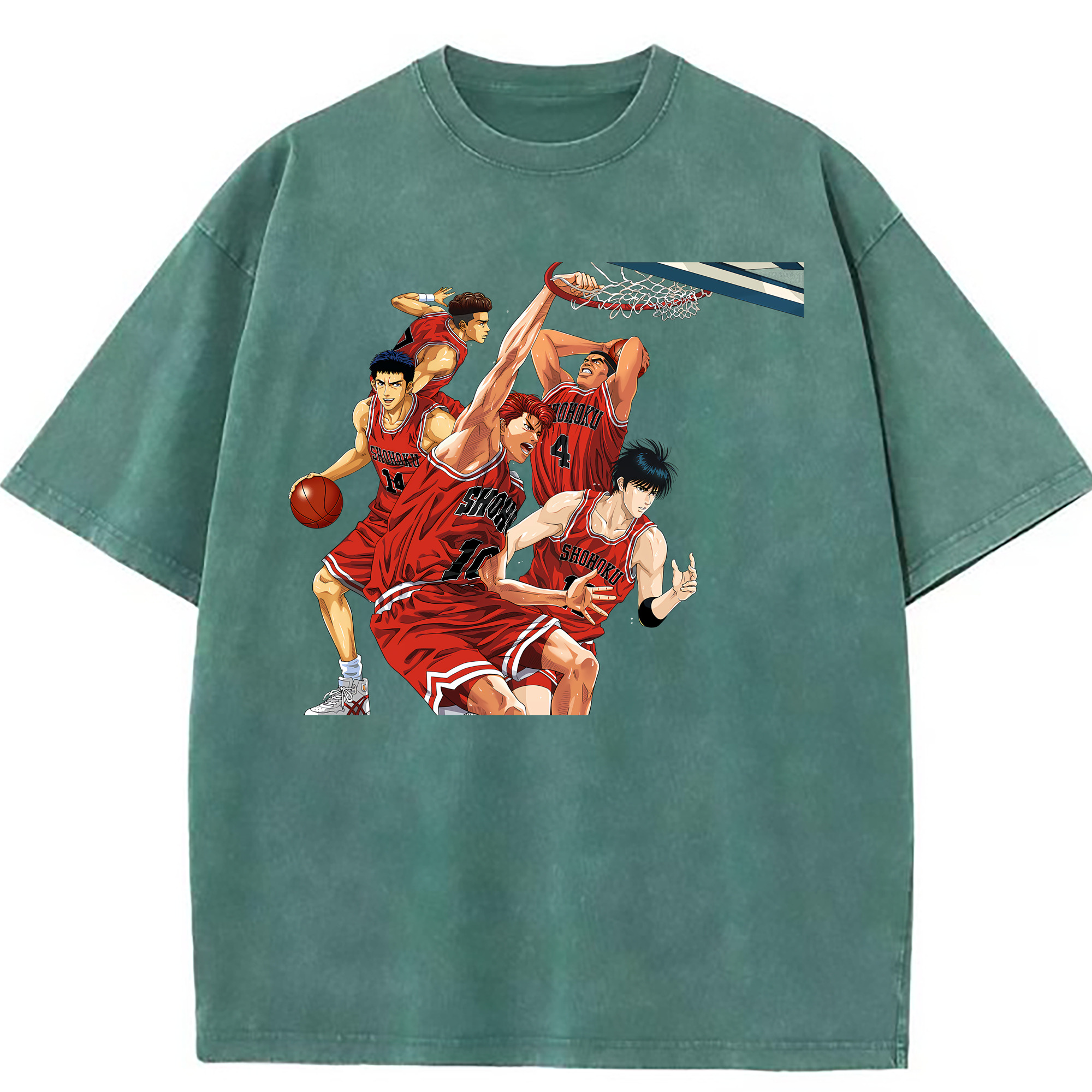 （画像用） SLAM DUNK／スラムダンク 綿100% ヴィンテージ風 半袖Tシャツ（フロントプリント）